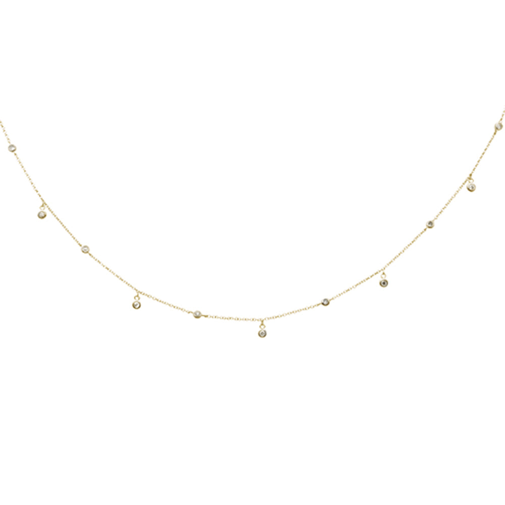 Muse Jewelry .14ct G SI 14K Yellow Gold Diamond Diamond By the Yard Pendant Necklace 18"