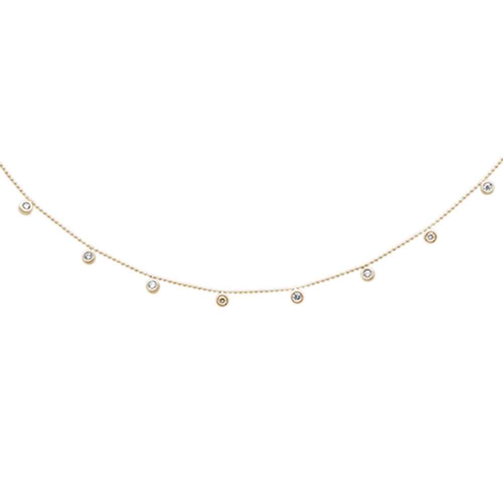 Muse Jewelry .32ct G SI 14K Yellow Gold Diamond Bead Style Chain Dia By The Yard Pendant Necklace