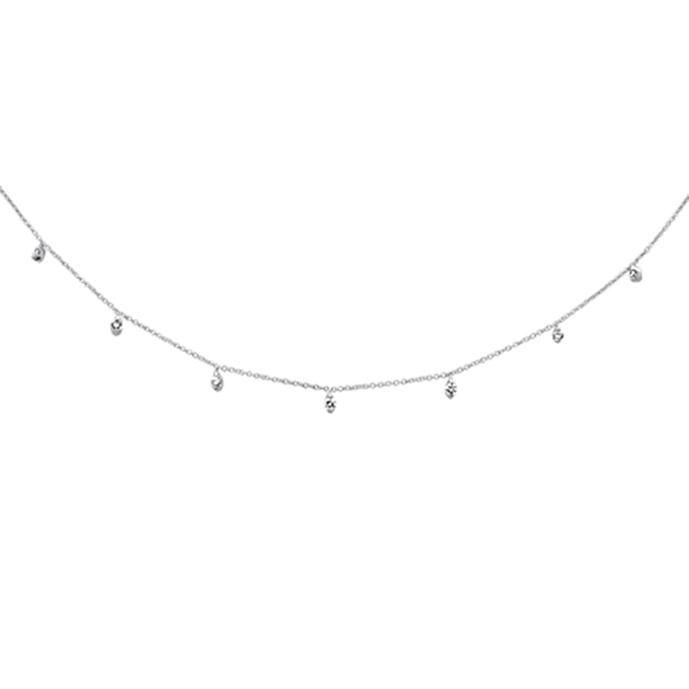 Muse Jewelry .34ct G SI 14K White Gold Diamond Dia By the Yard Pendant Necklace