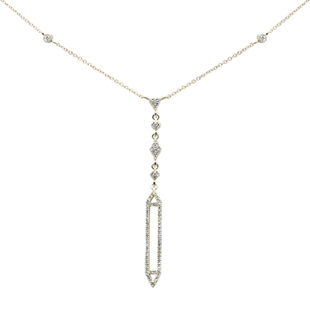 Muse Jewelry .23ct G SI 14K Yellow Gold Diamond Drop Lariat Pendant Necklace 16+2" Ext