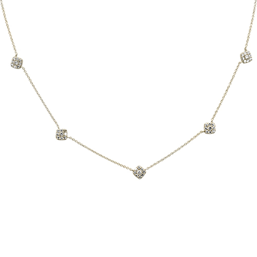 Muse Jewelry .49ct G SI 14K Yellow Gold Diamond Square Shaped Pendant Necklace 16+2" Ext