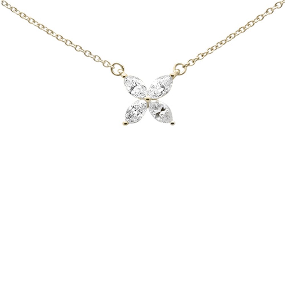 Muse Jewelry .38ct G SI 14K Yellow Gold Diamond Marquee Shaped Butterfly Pendant Necklace 18"