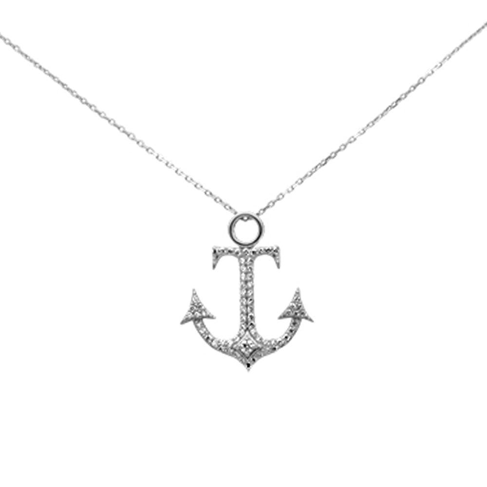 Muse Jewelry .44ct G SI 14K White Gold Diamond Anchor Pendant