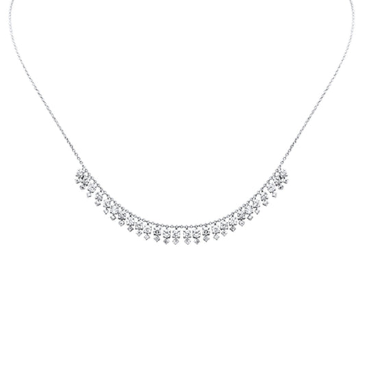 Muse Jewelry 1.88ct G SI 14K White Gold Diamond Dangle Pendant Necklace 16+2" Long Chain