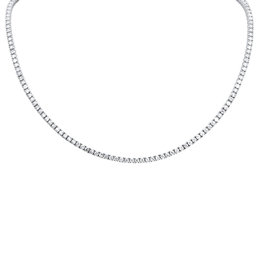 Muse Jewelry 10.72ct G SI 14K White Gold Diamond Tennis Necklace 18" Long