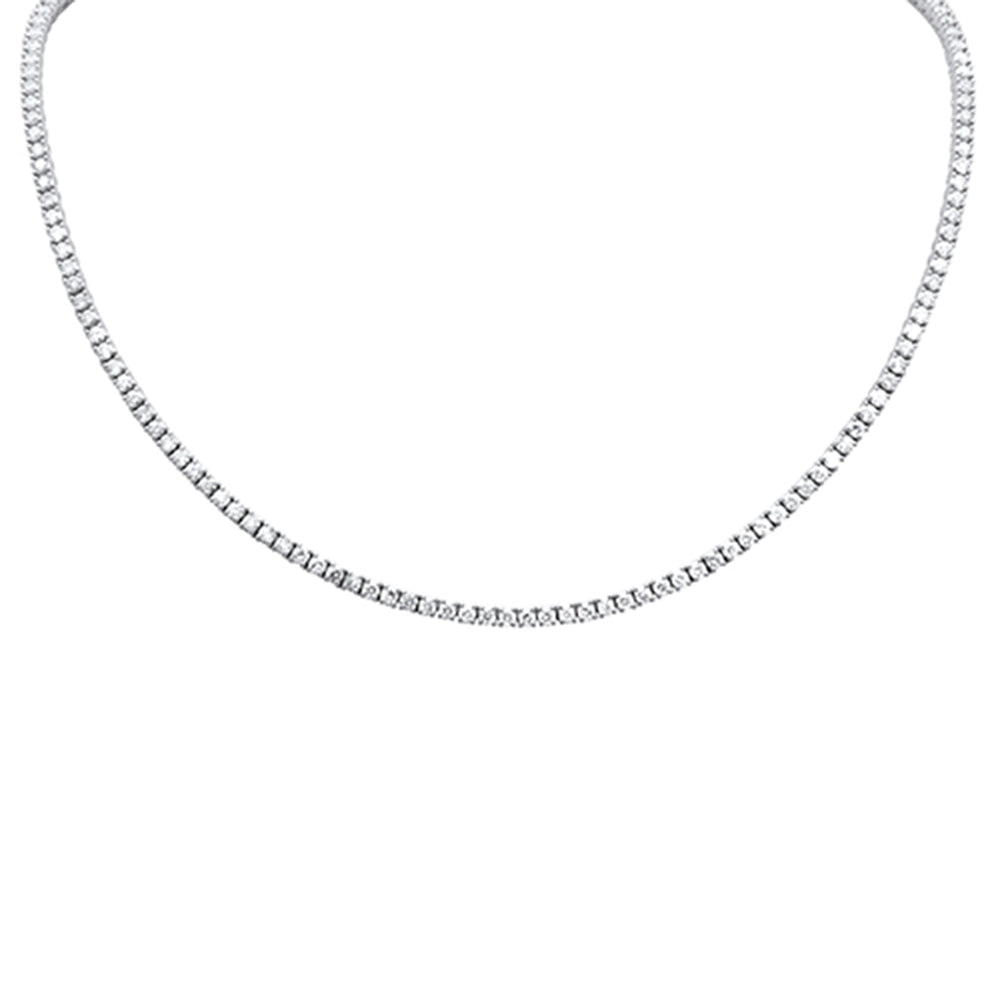 Muse Jewelry 10.75ct G SI 14K White Gold Diamond Tennis Necklace 18" Long