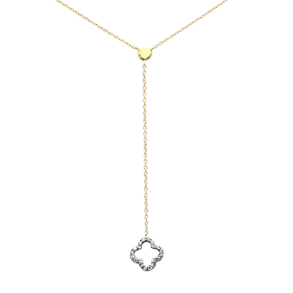Muse Jewelry .09ct G SI 14K Yellow Gold Diamond Flower Pendant Necklace 16" Long