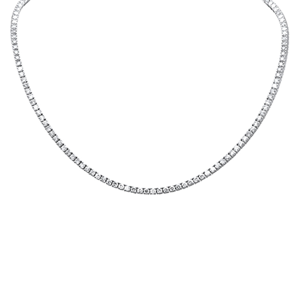 Muse Jewelry 8.09ct G SI 14K White Gold Diamond Tennis Necklace 14" +2" EXT
