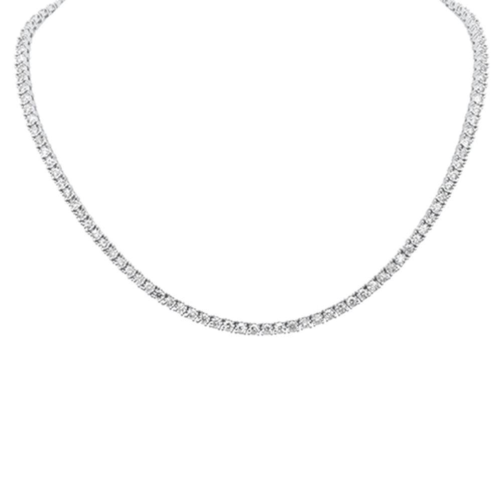 Muse Jewelry 6.01ct G SI 14K White Gold Diamond Miracle Illusion Tennis Necklace 14" + 2" EXT