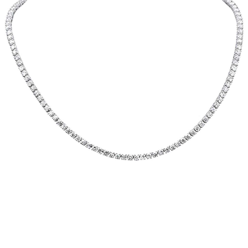 Muse Jewelry 12.51ct G SI 14K White Gold Diamond Tennis Necklace 14" + 2" EXT
