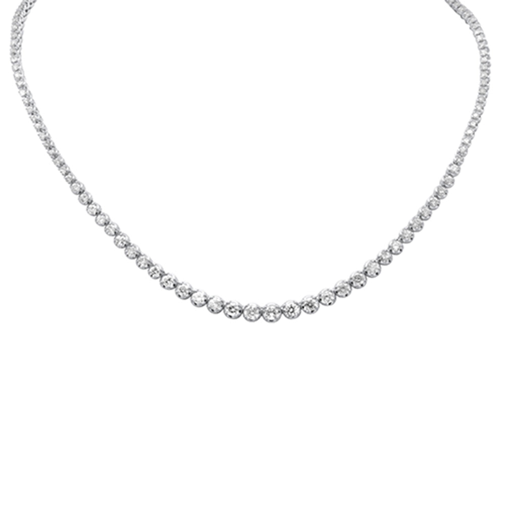 Muse Jewelry 4.17ct G SI 14K White Gold Graduated Round Diamond Tennis Necklace 12" + 2" Ext.