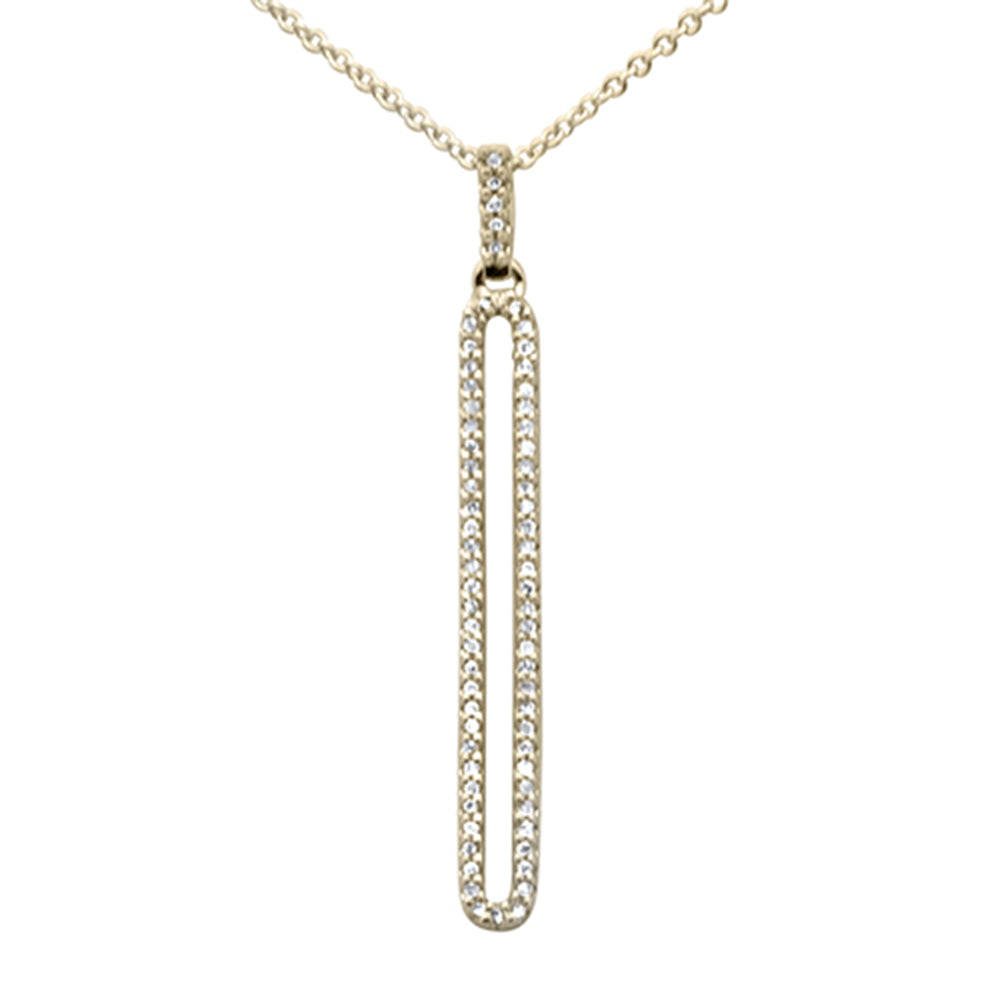Muse Jewelry .14ct G SI 14K Yellow Gold Diamond Drop Pendant Necklace 18" Long