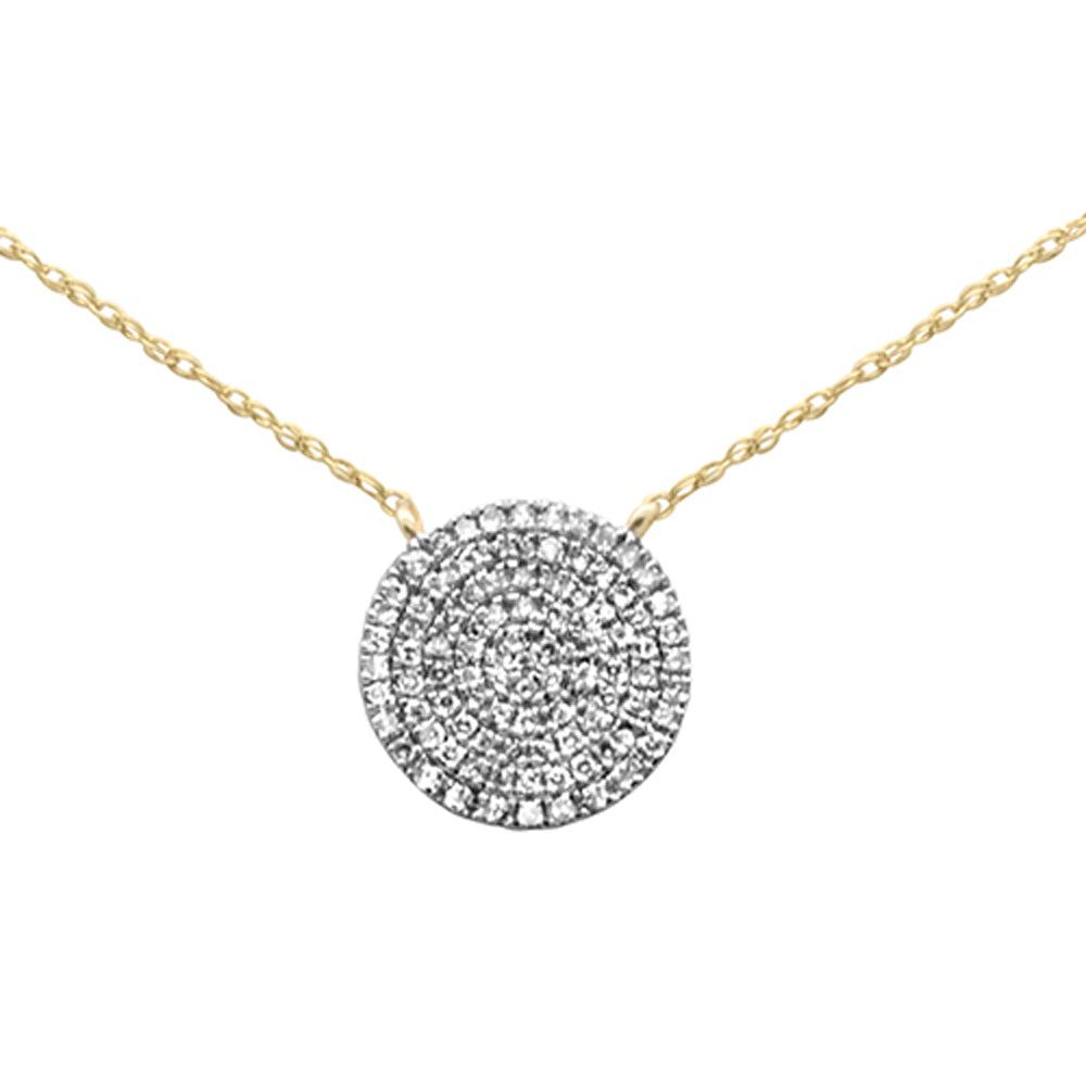 Muse Jewelry .22ct G SI 14K Yellow Gold Diamond Round Shape Pendant Necklace 18" Long