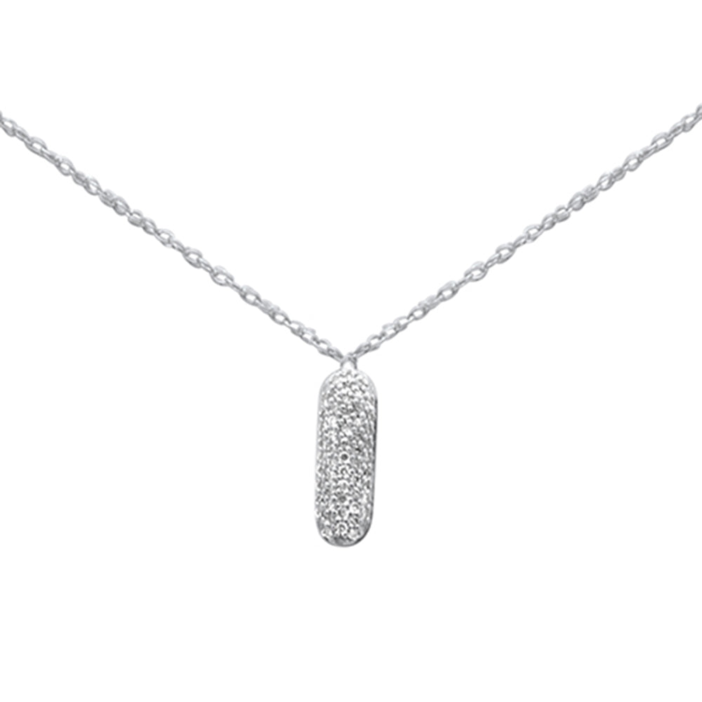 Muse Jewelry .10ct G SI 14K White Gold Diamond Pendant Necklace 18"Long