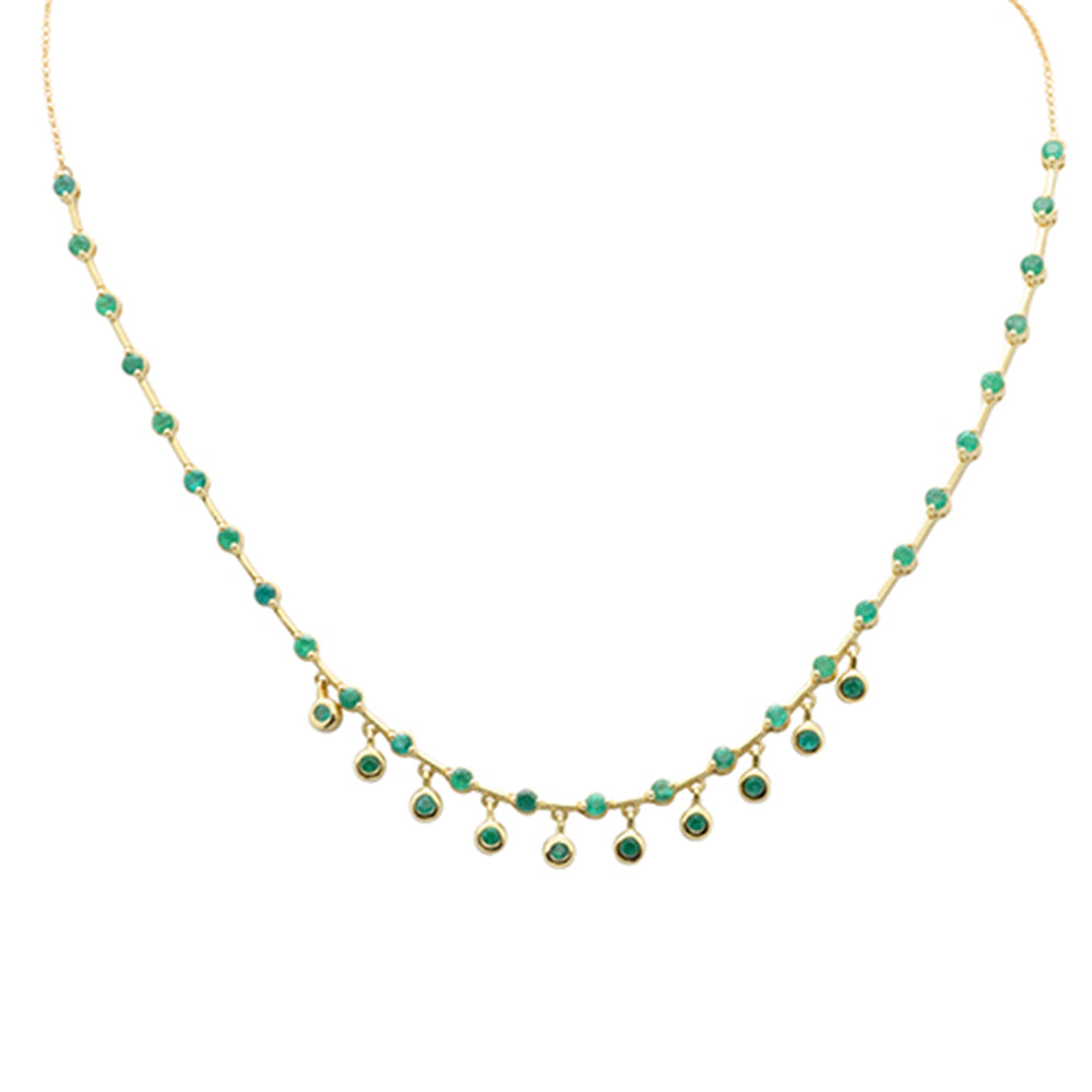 Muse Jewelry 2.22ct G SI 14K Yellow Gold Emerald Pendant Necklace 16+ 2" Ext