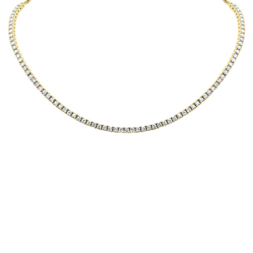Muse Jewelry 5.01ct G SI 14K Yellow Gold Diamond Tennis Necklace 10 + 4" Ext