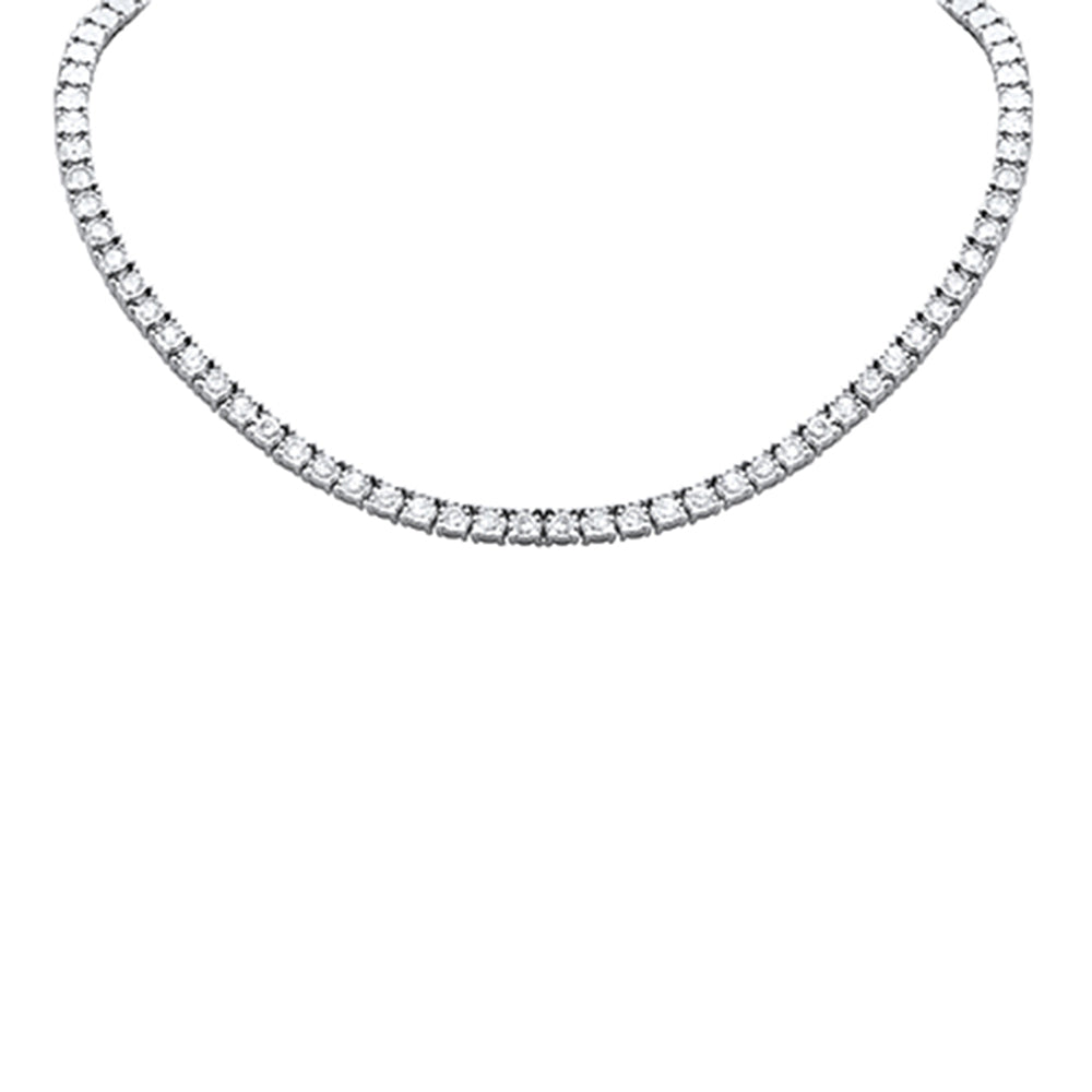 Muse Jewelry 5.47ct G SI 14K White Gold Miracle Setting Round Diamond Tennis Necklace 14" + 2" Ext
