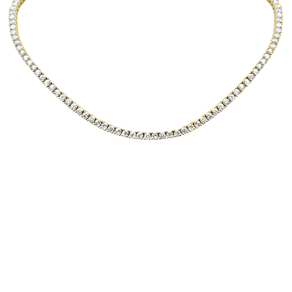 Muse Jewelry 9.24ct G SI 14K Yellow Gold Diamond Round Tennis Necklace 12" + 4" Ext