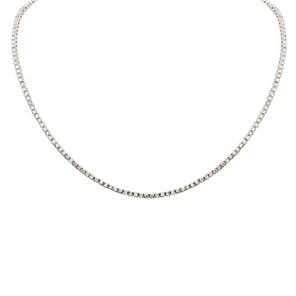 Muse Jewelry 3.45ct G SI 14K Yellow Gold Diamond Tennis Necklace 12+4" Ext