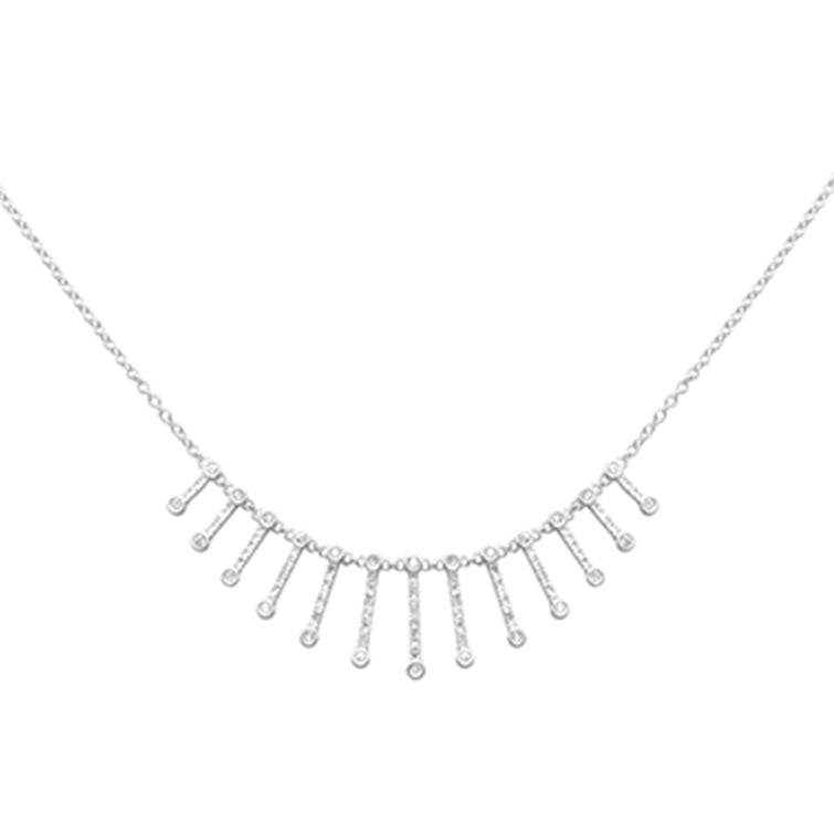 Muse Jewelry .75ct G SI 14K White Gold Diamond Dangling Necklace 16 + 2" Ext
