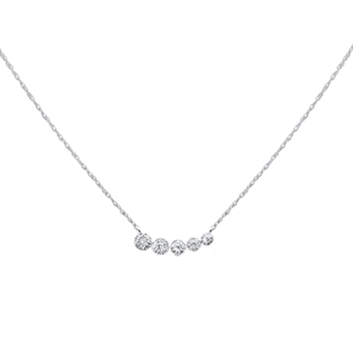 Muse Jewelry .32ct G SI 14K White Gold Diamond Pendant Necklace 18" Long