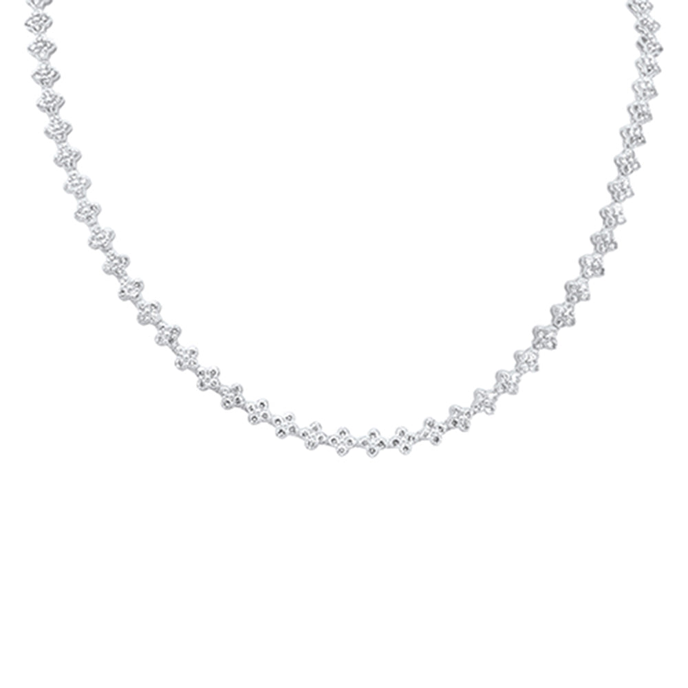 Muse Jewelry 5.27ct G SI 14K White Gold Diamond Flower Necklace 16" Long
