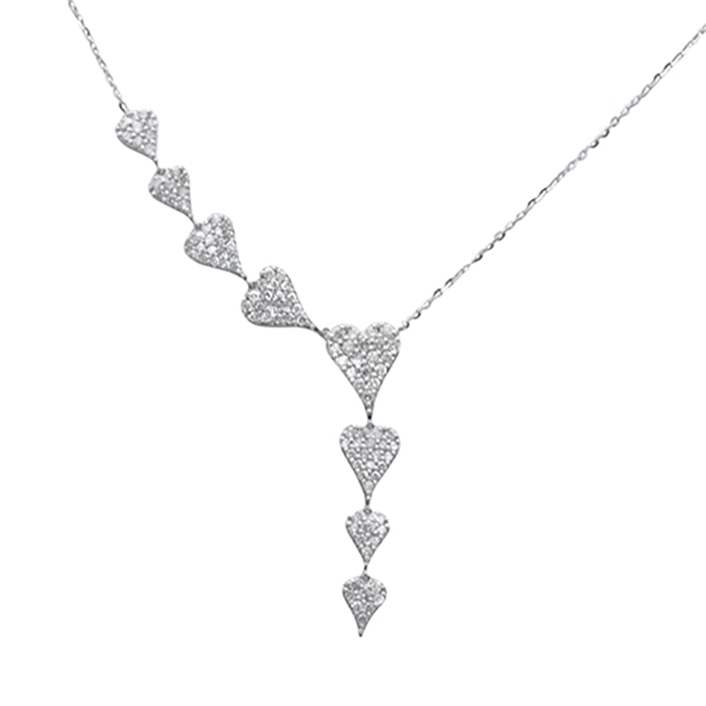 Muse Jewelry .81ct G SI 14K Yellow Gold Diamond Heart Shape Drop Pendant Necklace 16+2" Ext Long