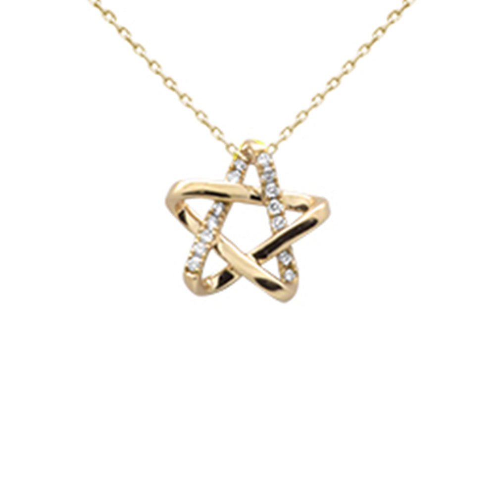 Muse Jewelry .14ct G SI 14K Yellow Gold Diamond Star of David Pendant 18" long Chain