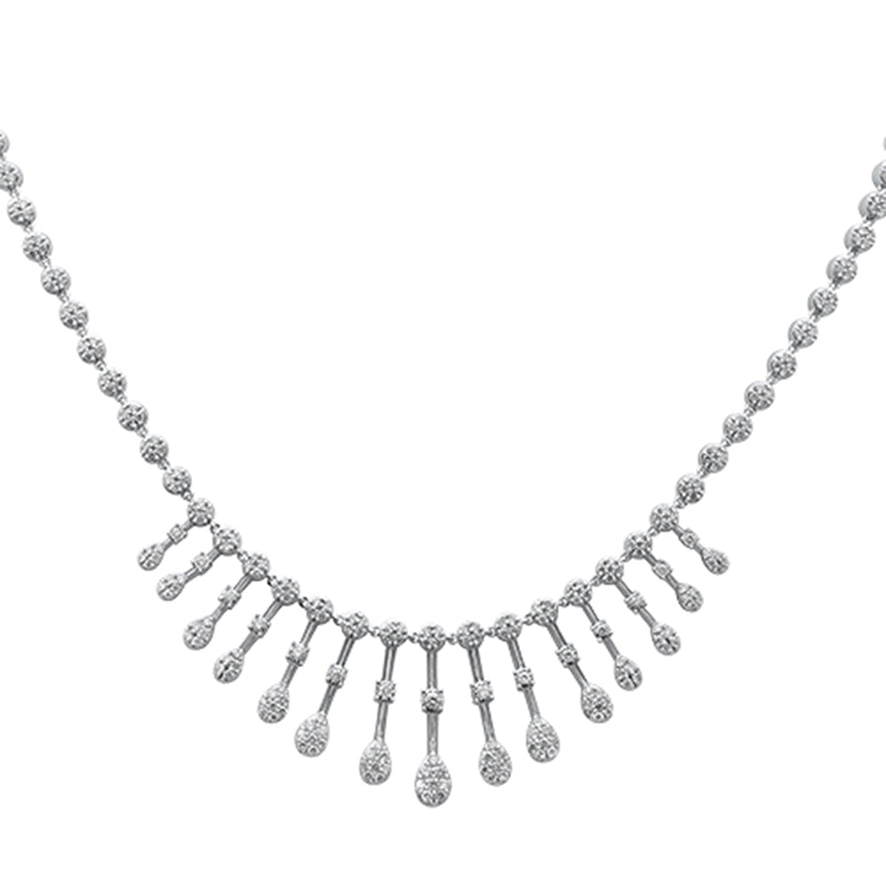 Muse Jewelry 2.24ct G SI 14K White Gold Diamond Drop Pendant Necklace 18" Long