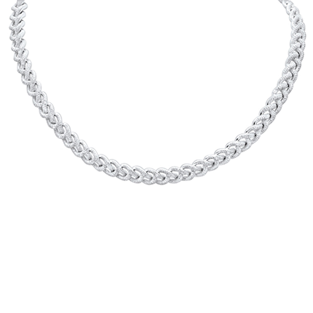 Muse Jewelry 7mm 8.36ct G SI 14K White Gold Diamond Round Cuban Style Choker Necklace 16" Long
