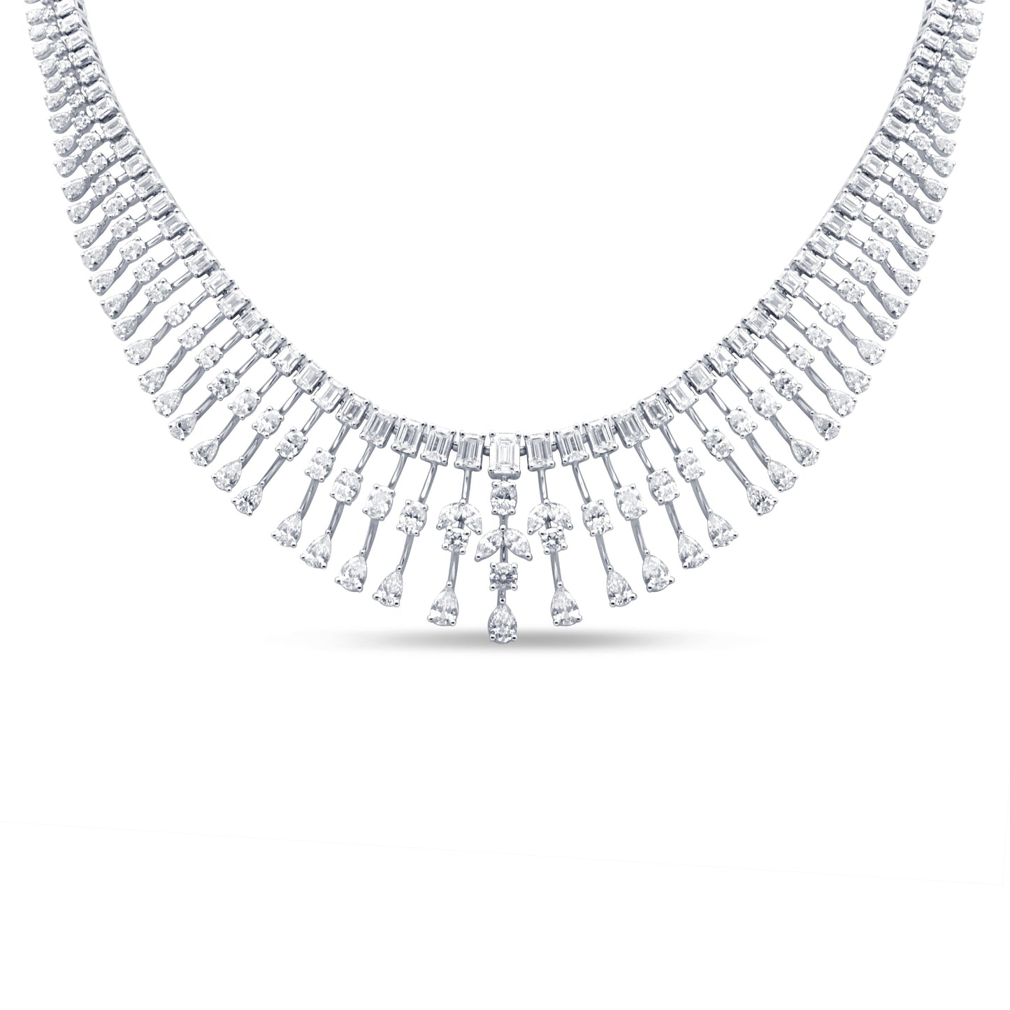 Muse Jewelry 23.65ct G SI 14K White Gold Natural Diamond Exquisite Diamond Necklace 16" Long
