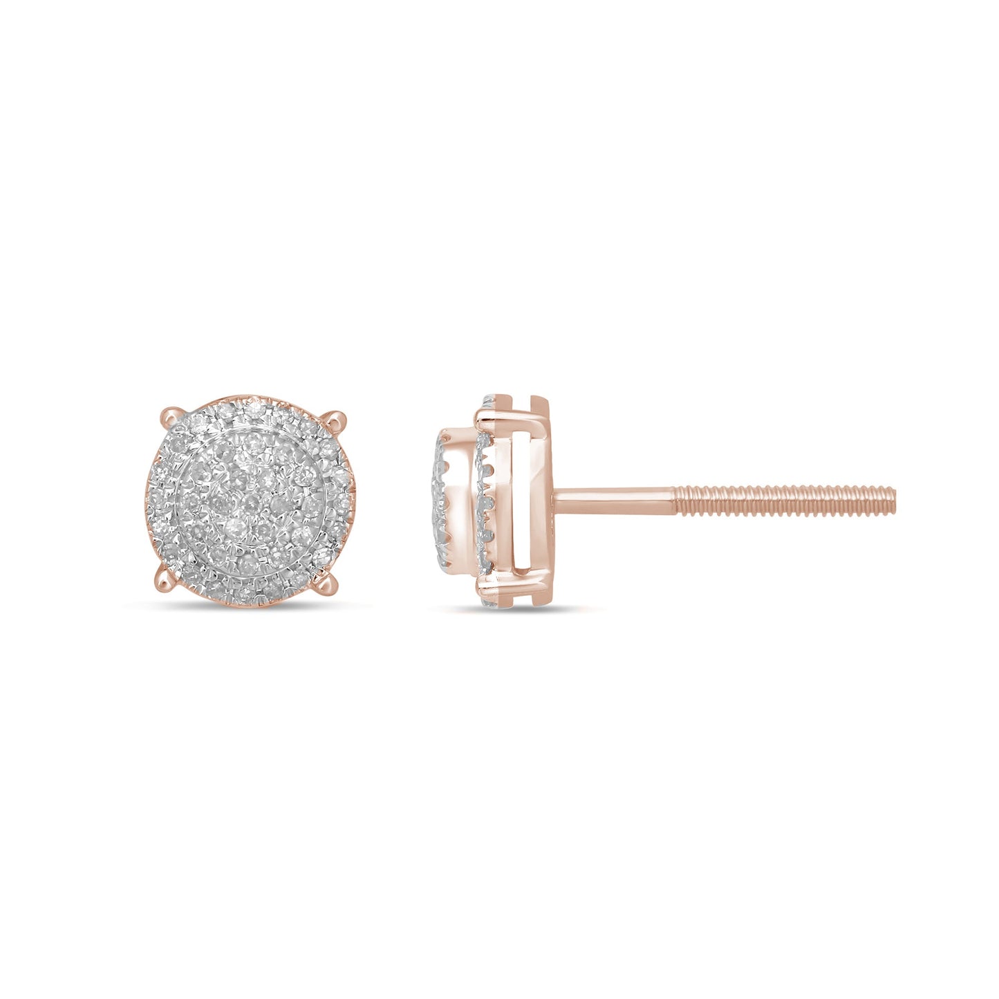 Muse Jewelry .16ct G SI 10kt Gold Round Diamond Cluster Stud Earrings 3 Metal Colors Available