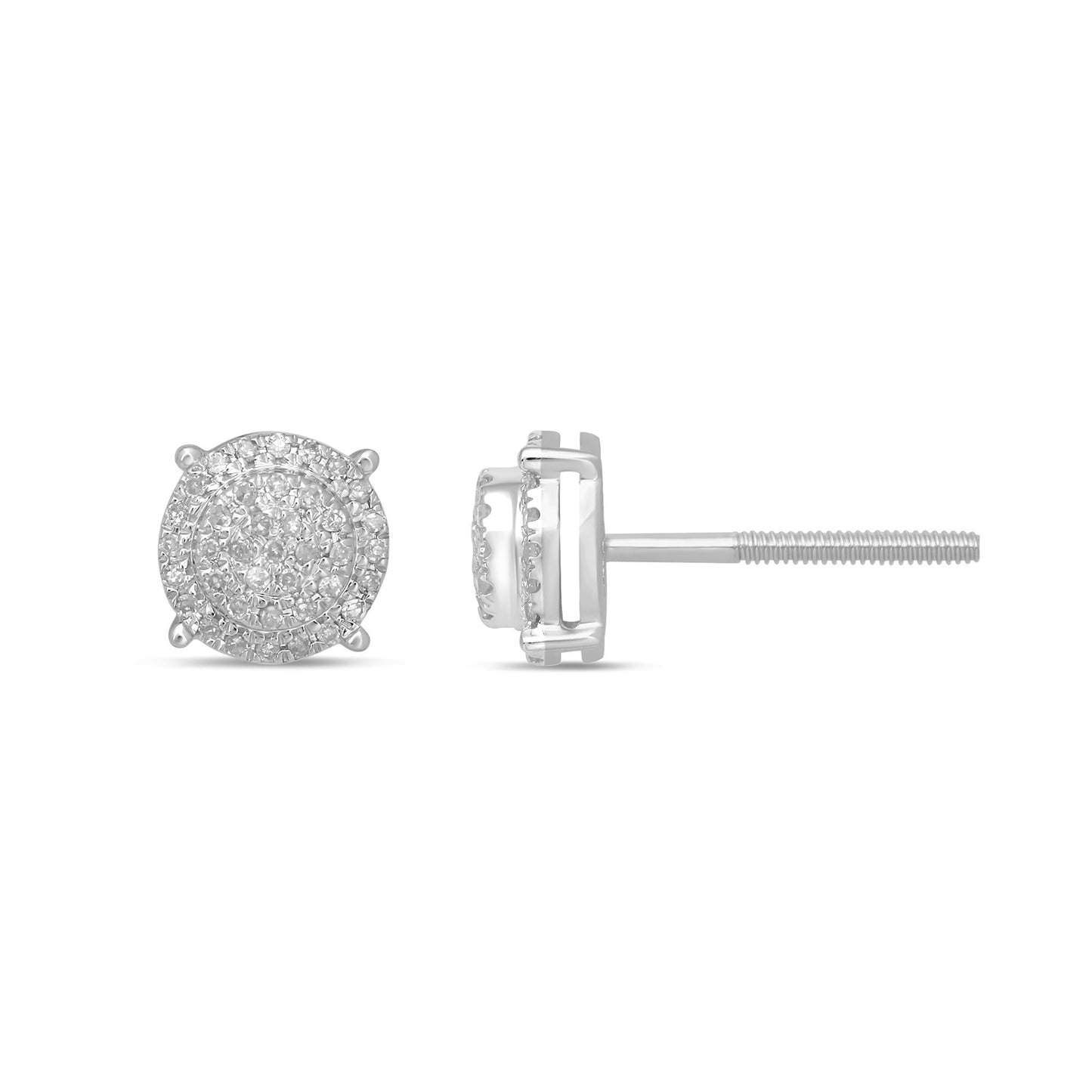 Muse Jewelry .16ct G SI 10kt Gold Round Diamond Cluster Stud Earrings 3 Metal Colors Available