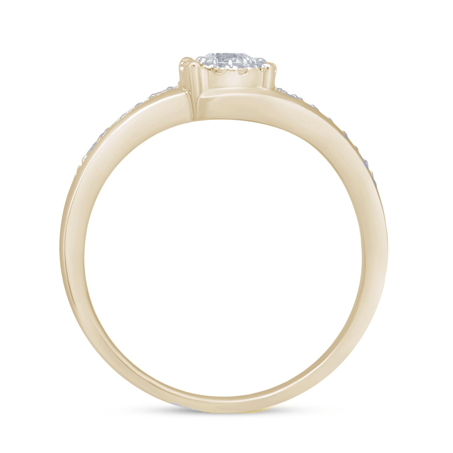 Muse Jewelry .17ct 10K Yellow Gold Round Diamond Engagement Ring Size 6.5