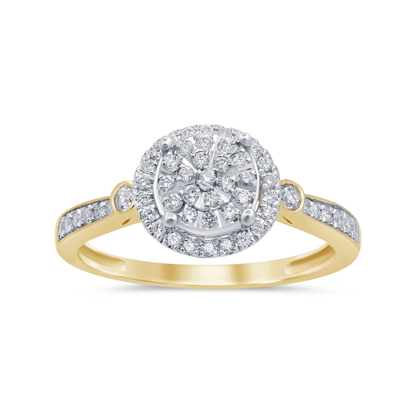 Muse Jewelry .32cts 14k Yellow Gold Round Diamond Ring Size 6.5