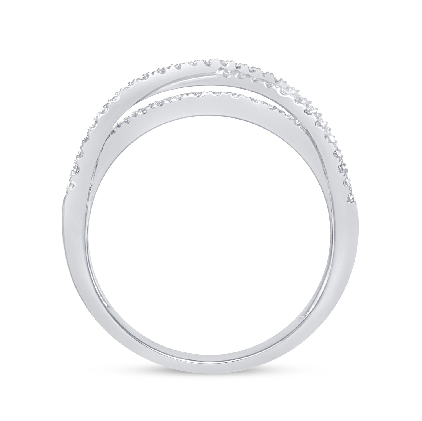 Muse Jewelry 1.02ct 14k White Gold Diamond Statement Band Ring Size 6.5