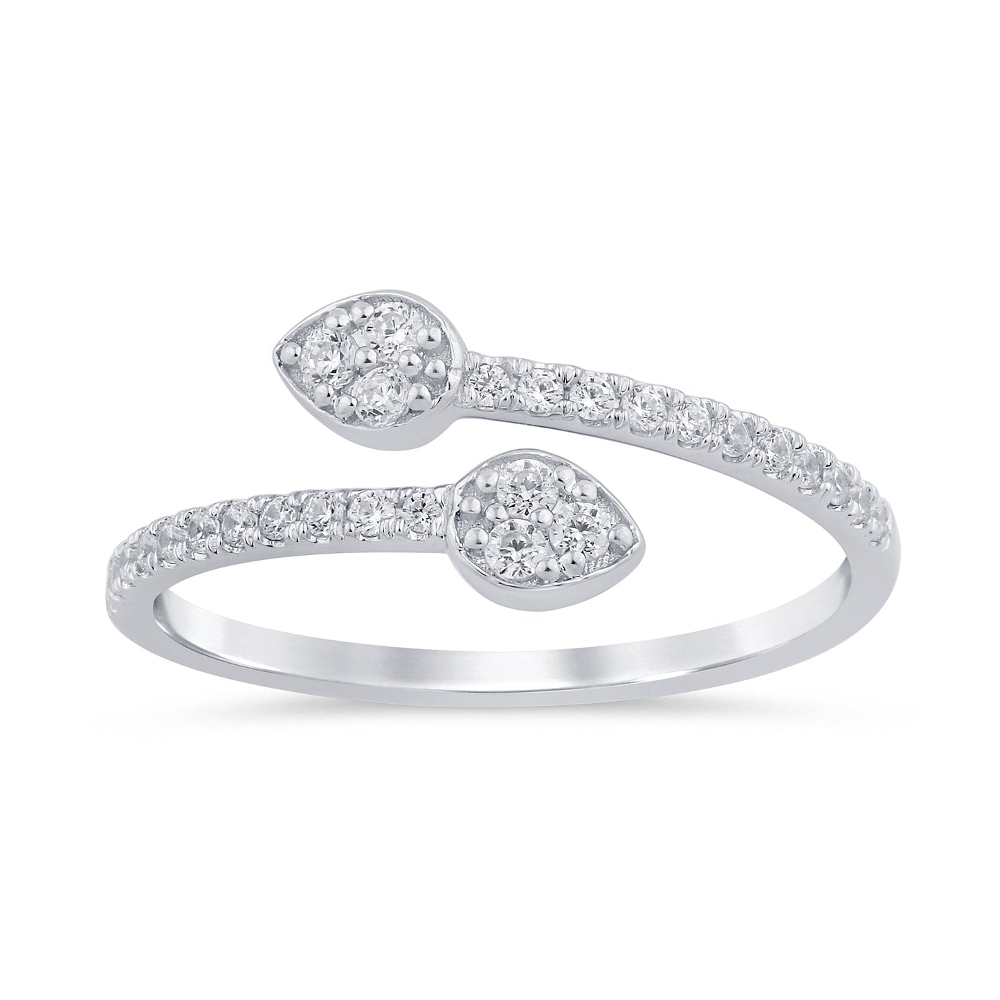 Muse Jewelry .20ct G SI 14K White Gold Diamond Wrap Around Ring Band Size 6.5