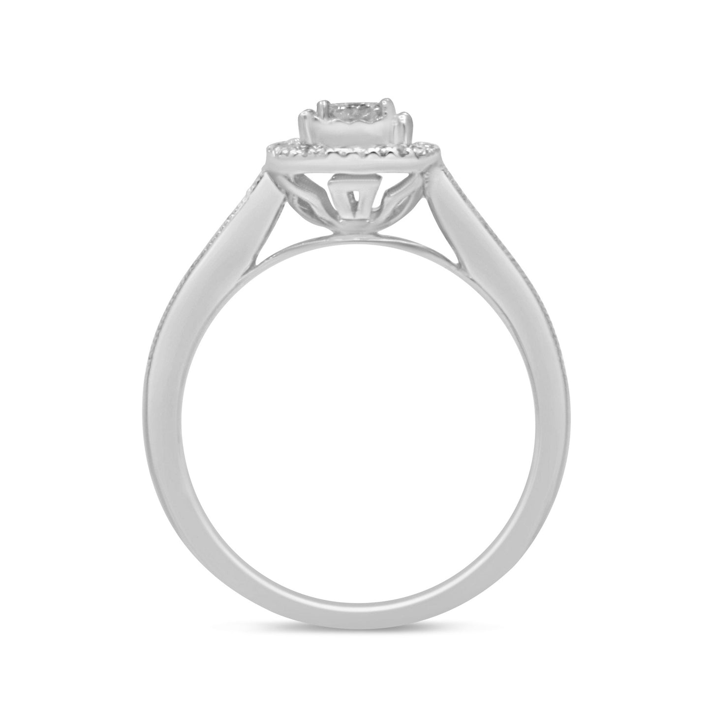 Muse Jewelry .26ct 14k White Gold Princess Square Diamond Promise Engagement Ring
