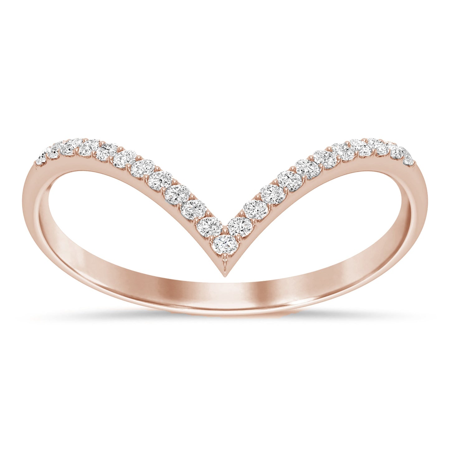 Muse Jewelry .26ct G SI 14K Rose Gold Diamond Chevron Ring Size 6.5