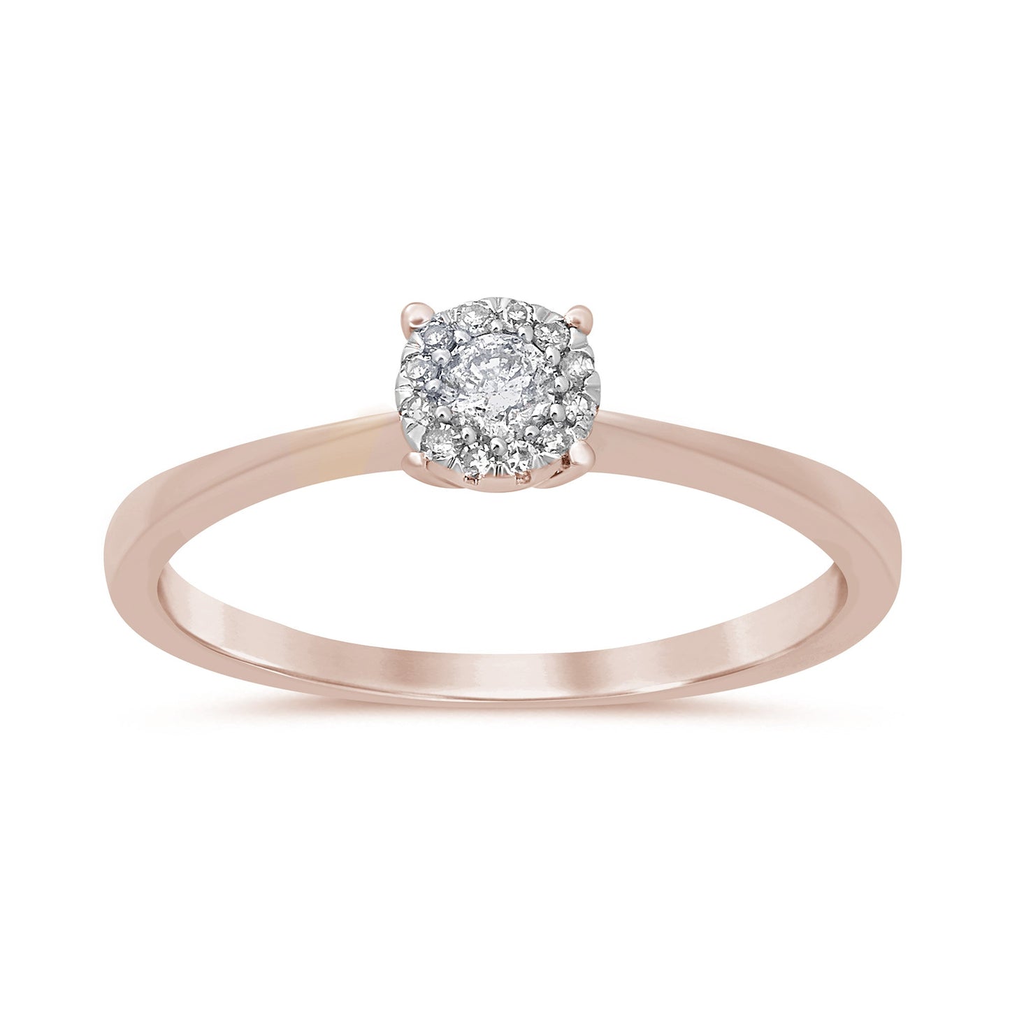 Muse Jewelry .15ct 10K Rose Gold Round Diamond Solitaire Engagement Ring Size 6.5