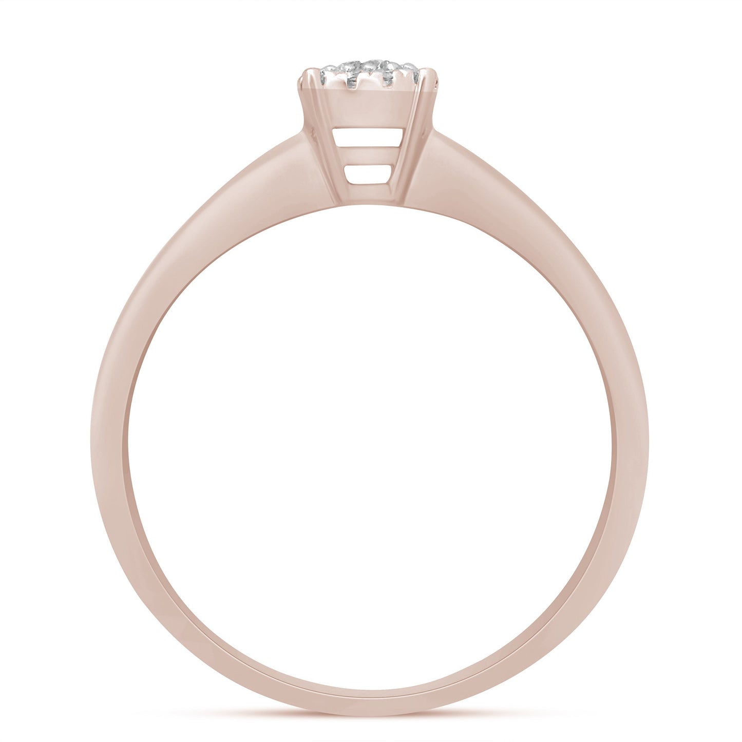 Muse Jewelry .15ct 10K Rose Gold Round Diamond Solitaire Engagement Ring Size 6.5