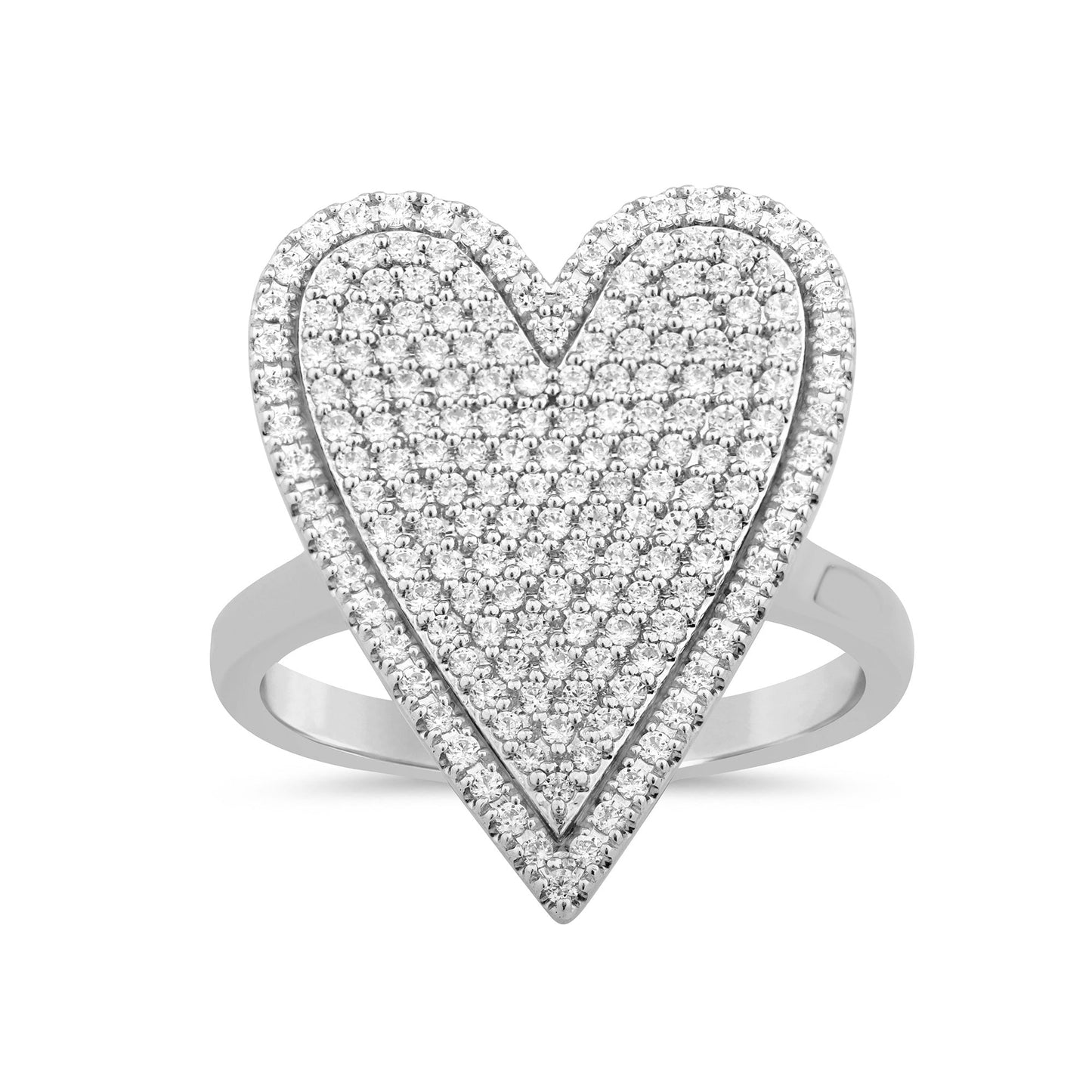 Muse Jewelry .76ct G SI 14K White Gold Diamond Heart Ring Size 6.5