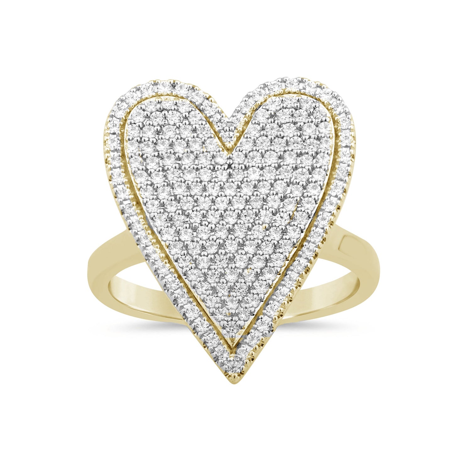 Muse Jewelry .79ct G SI 14K Yellow Gold Diamond Heart Ring Size 6.5