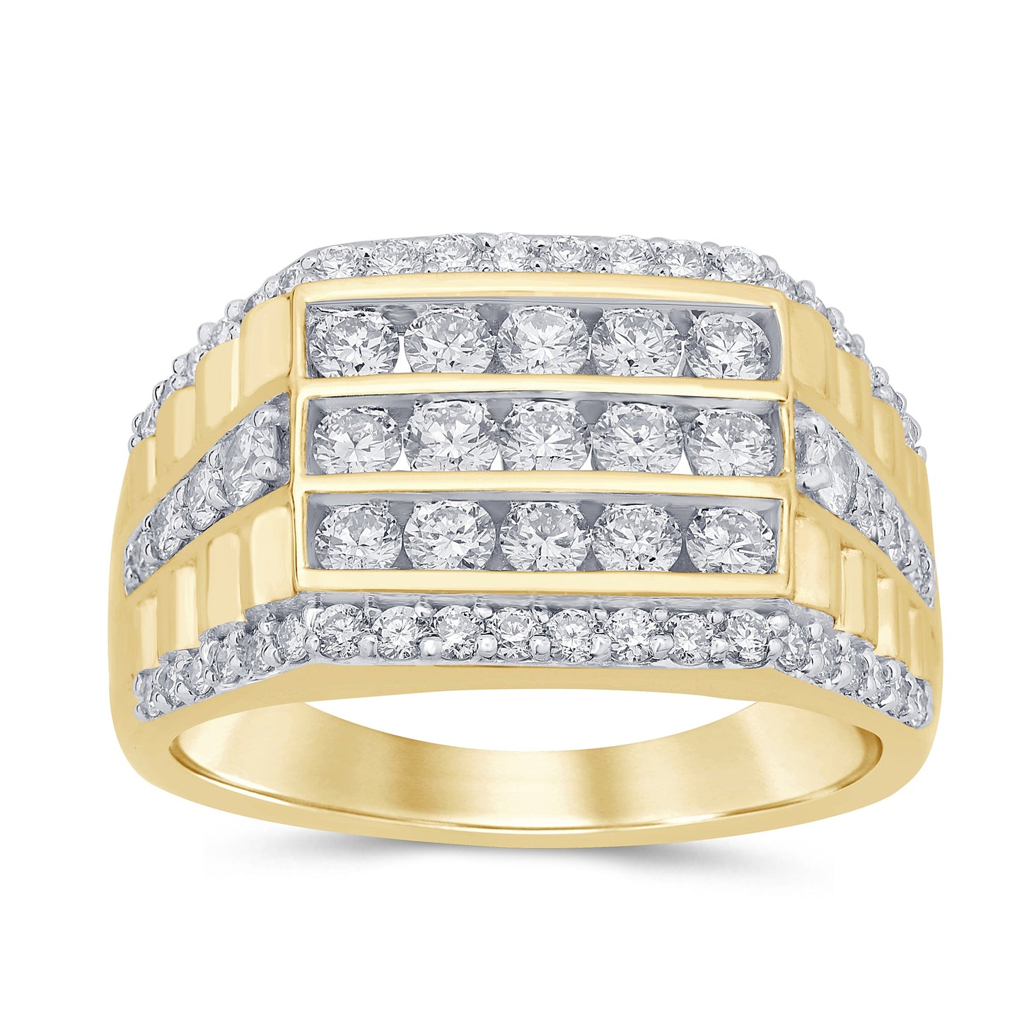 Muse Jewelry 1.77ct G SI 14K Yellow Gold Diamond Mens Band Ring Size 10