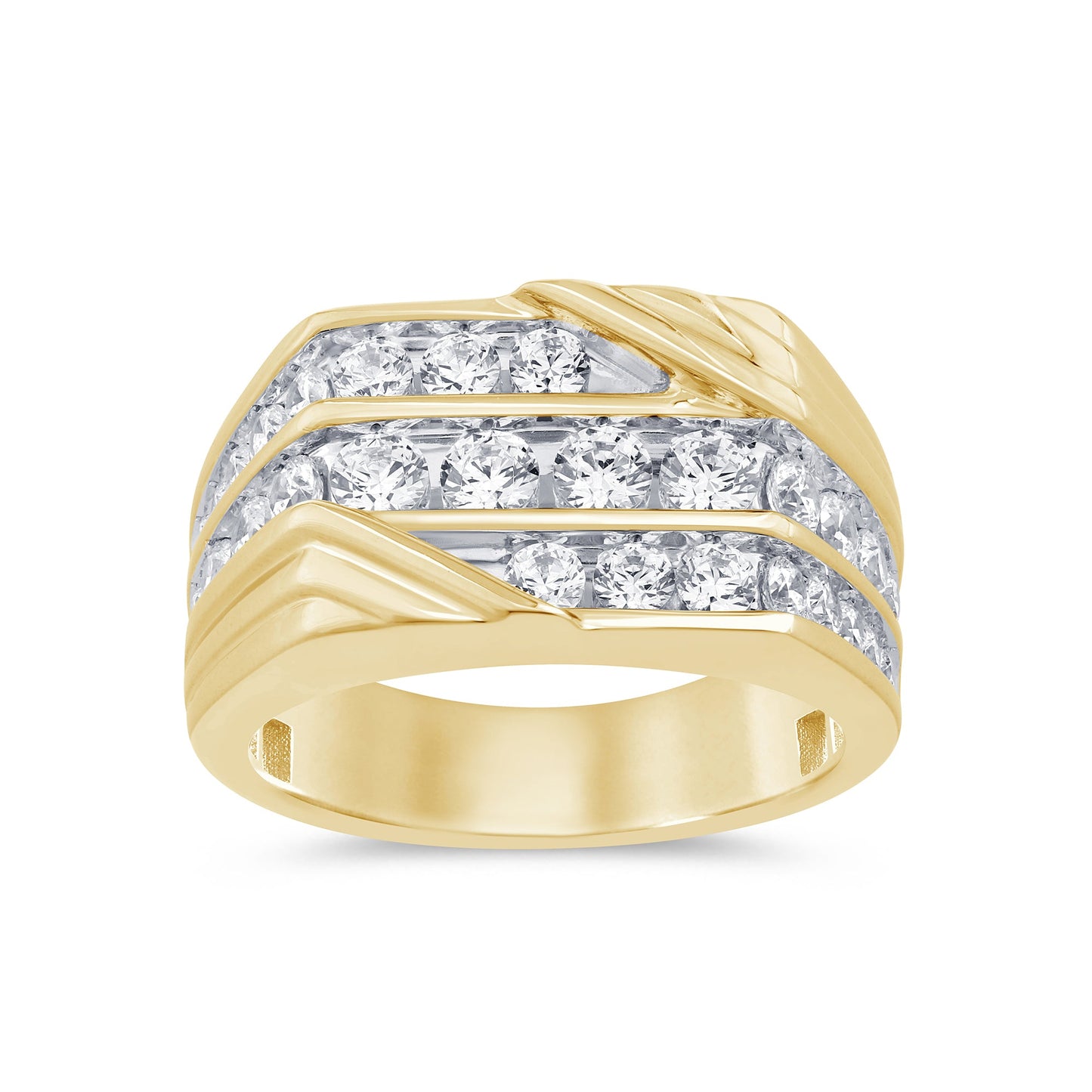 Muse Jewelry 2.03ct G SI 14K Yellow Gold Diamond Men's Band Ring Size 10