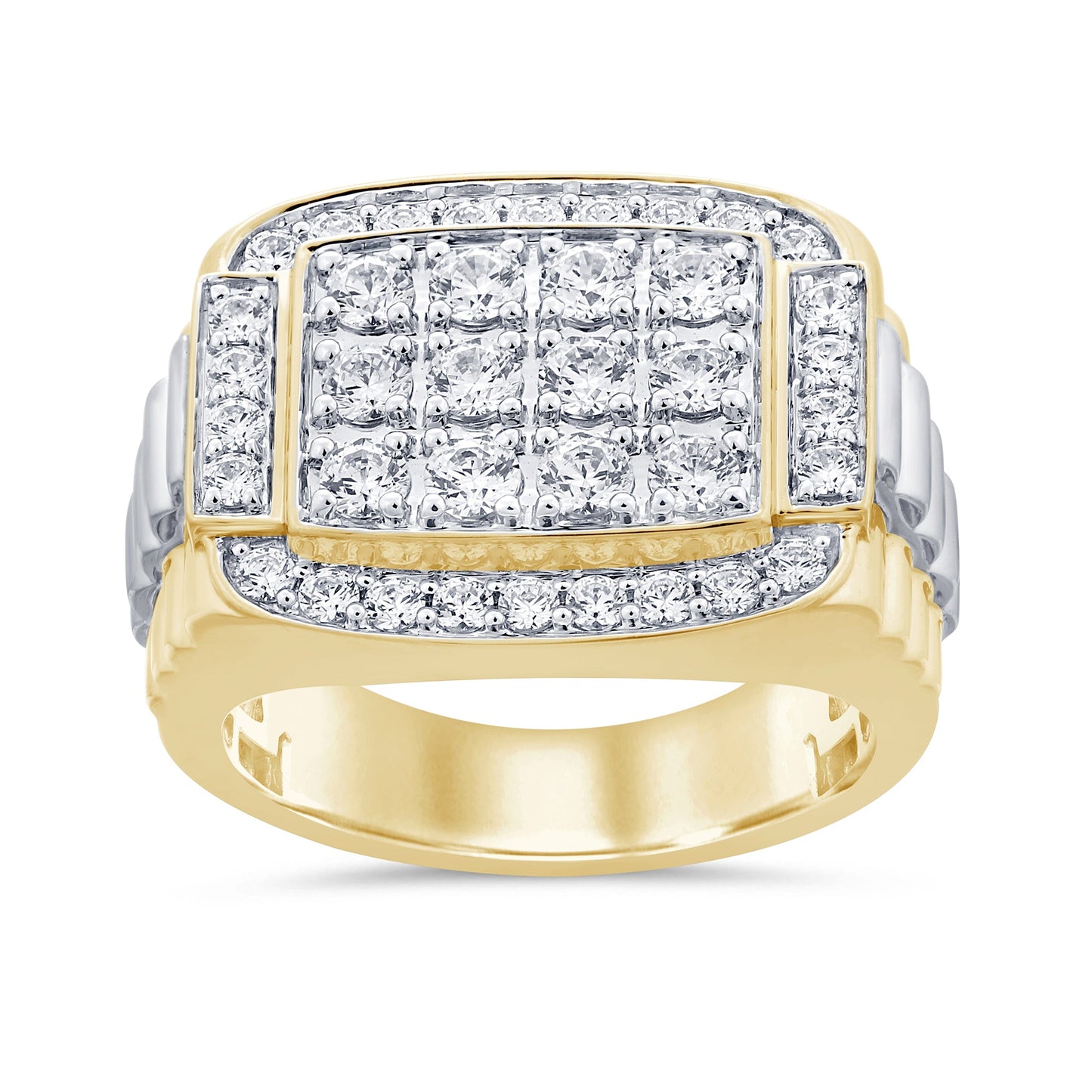 Muse Jewelry 2.00ct G SI 14K Two Tone Gold Diamond Mens Band Ring Size 10