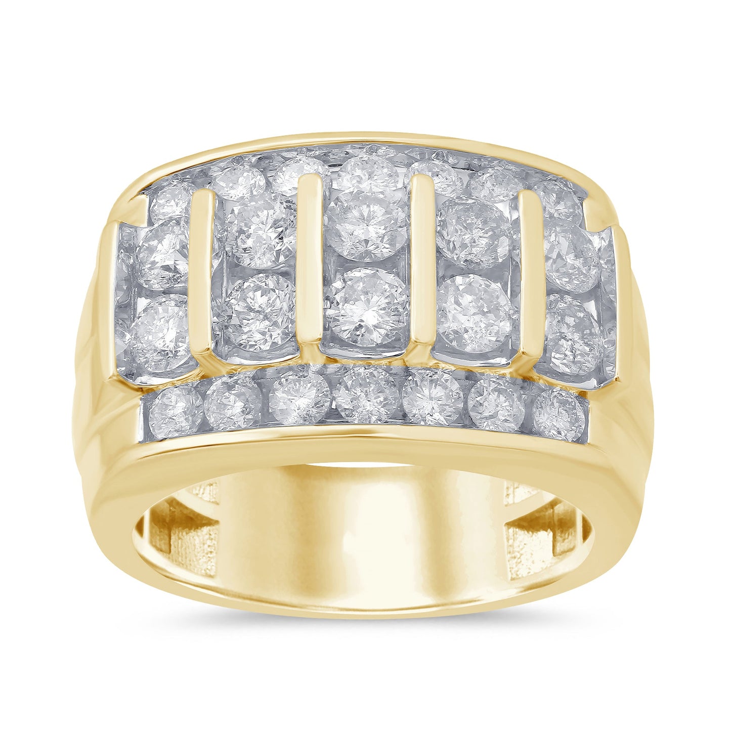 Muse Jewelry 3.12ct G SI 14K Yellow Gold Diamond Men's Band Ring Size 10