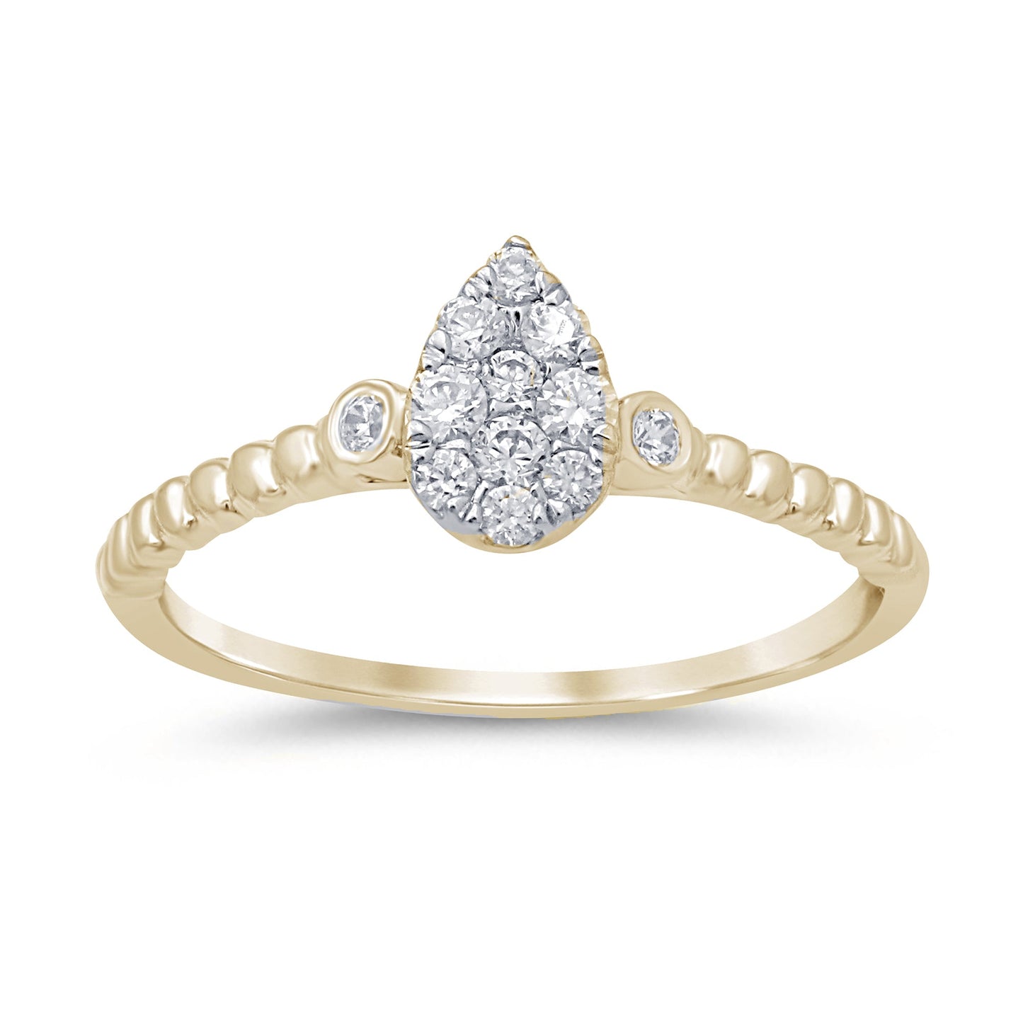 Muse Jewelry .26ct 14k Yellow Gold Pear Shape Solitaire Promise Diamond Ring