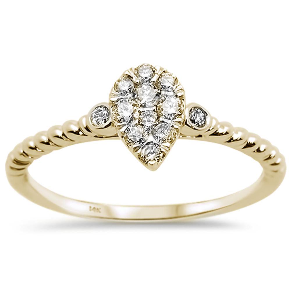 Muse Jewelry .26ct 14k Yellow Gold Pear Shape Solitaire Promise Diamond Ring