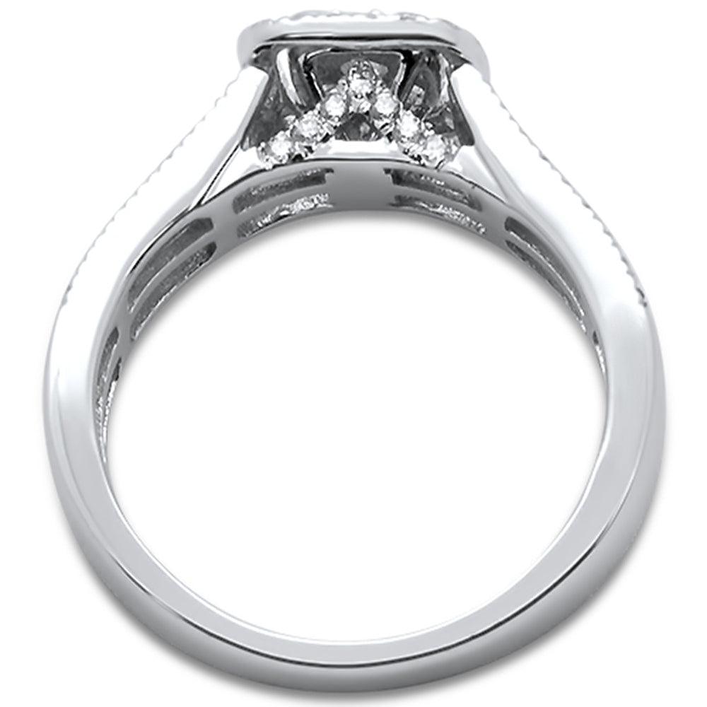 Muse Jewelry .95ct 14k White Gold Square Diamond Engagement Ring Size 6.5